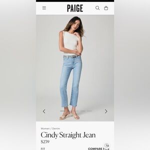 Paige Straight Light Blue Cindy Women's Jeans